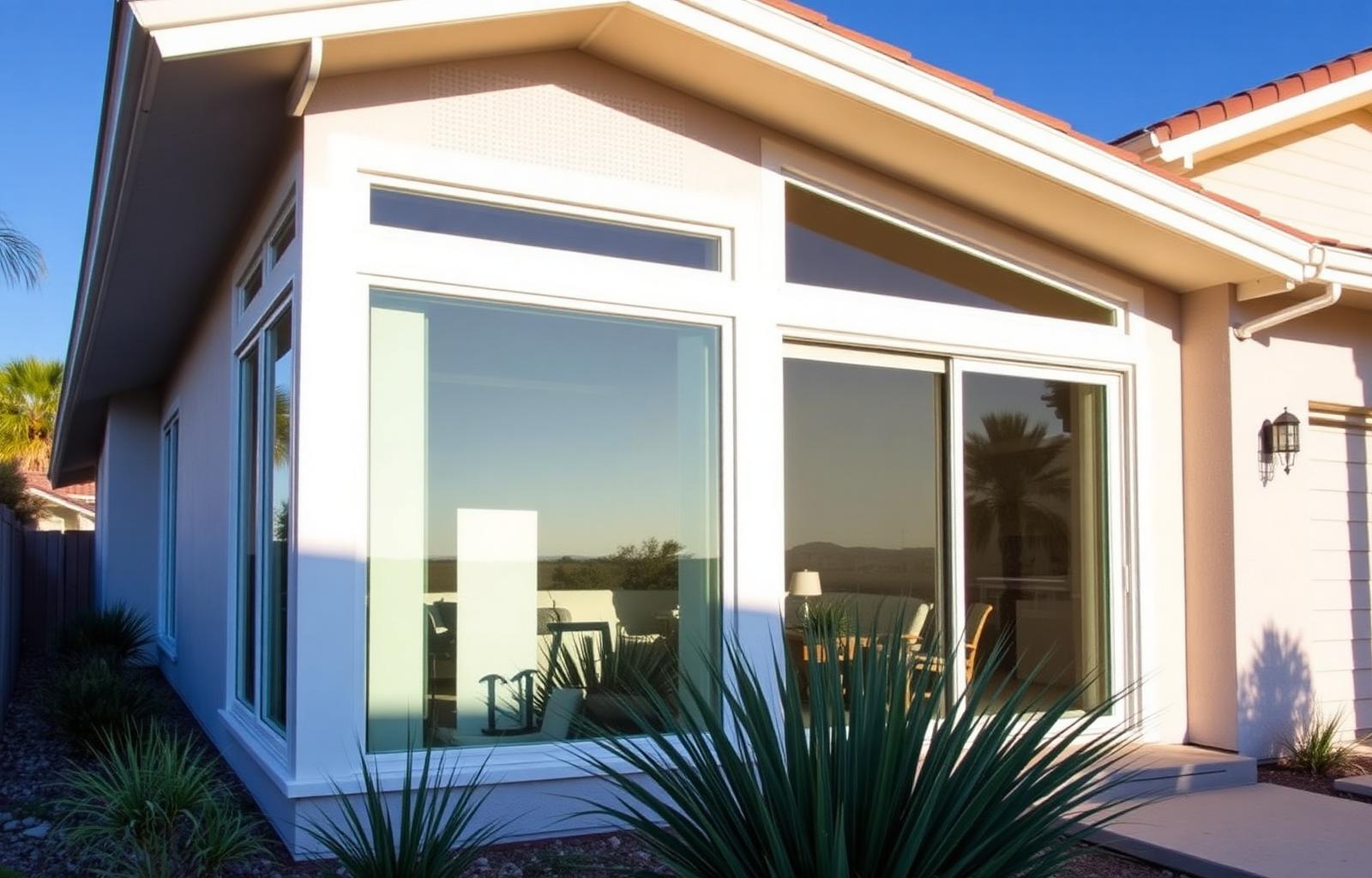 French doors framing backyard views